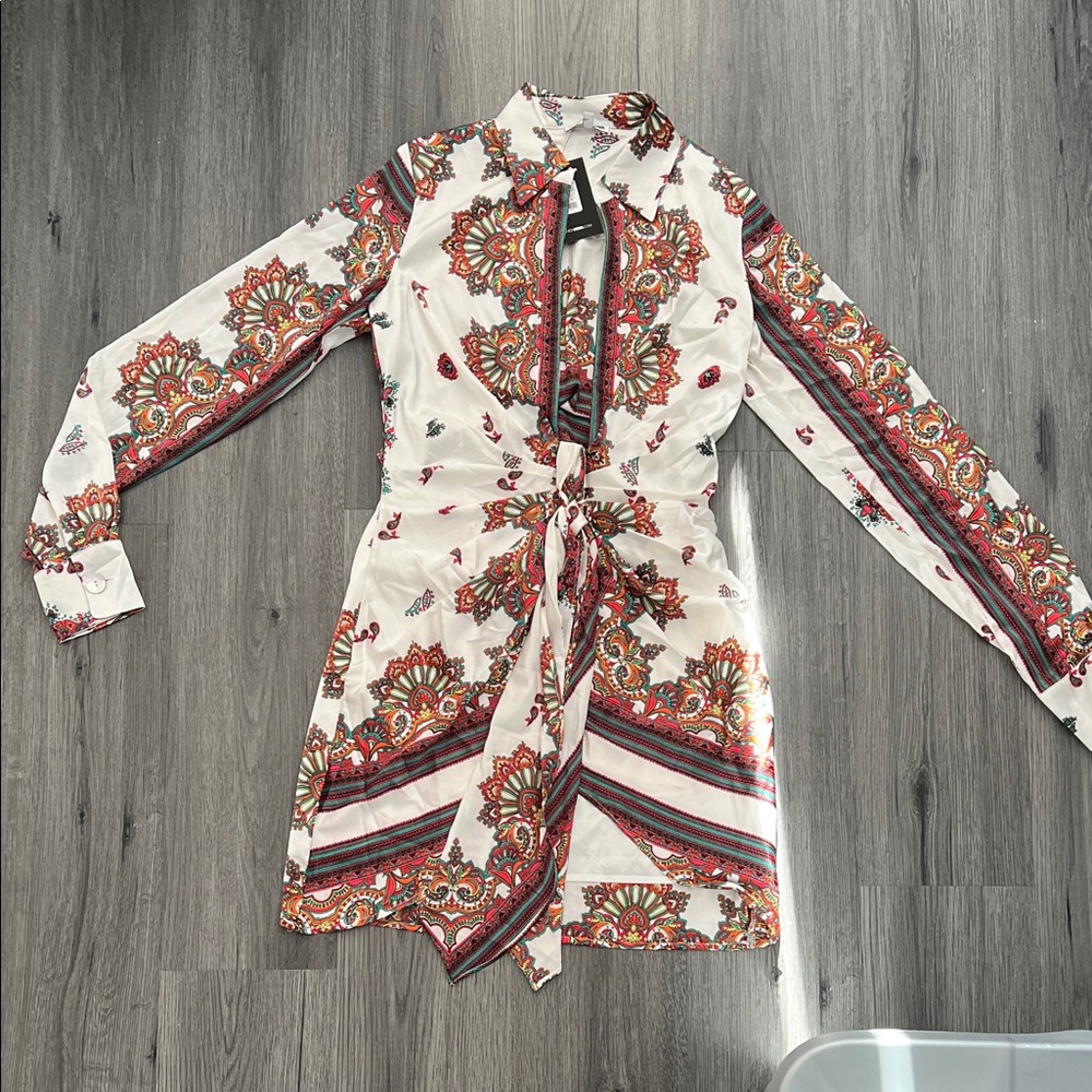 Fashion Nova Multicolor Long Sleeve Dress